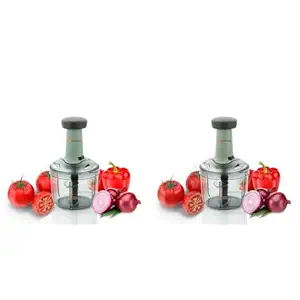 E-COSMOS Food Chopper 900ml, Steel Large Manual Hand-Press Vegetable Chopper Mixer Cutter to Cut Onion, Salad, Tomato, Potato (Pack of 2) 900ml
