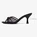 Gufobela Womens High Heels Bow Kitten Sandals Cute Dress Shoes Size 9.5 Open Toe and Mesh Heel Slip on Dressy Pumps Elegant Casual Fashionable Formal Mules Classy Party Vacation(110601 Black 9.5)