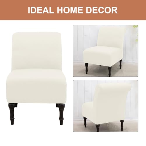 Image of Eco-Ancheng Armless Chair Slipcover Removable Armless Accent Chairs Covers Washable Armless Slipper Chair Slipcover Printed Armless Chair Furniture Protector Covers for Living Dining Room Hotel