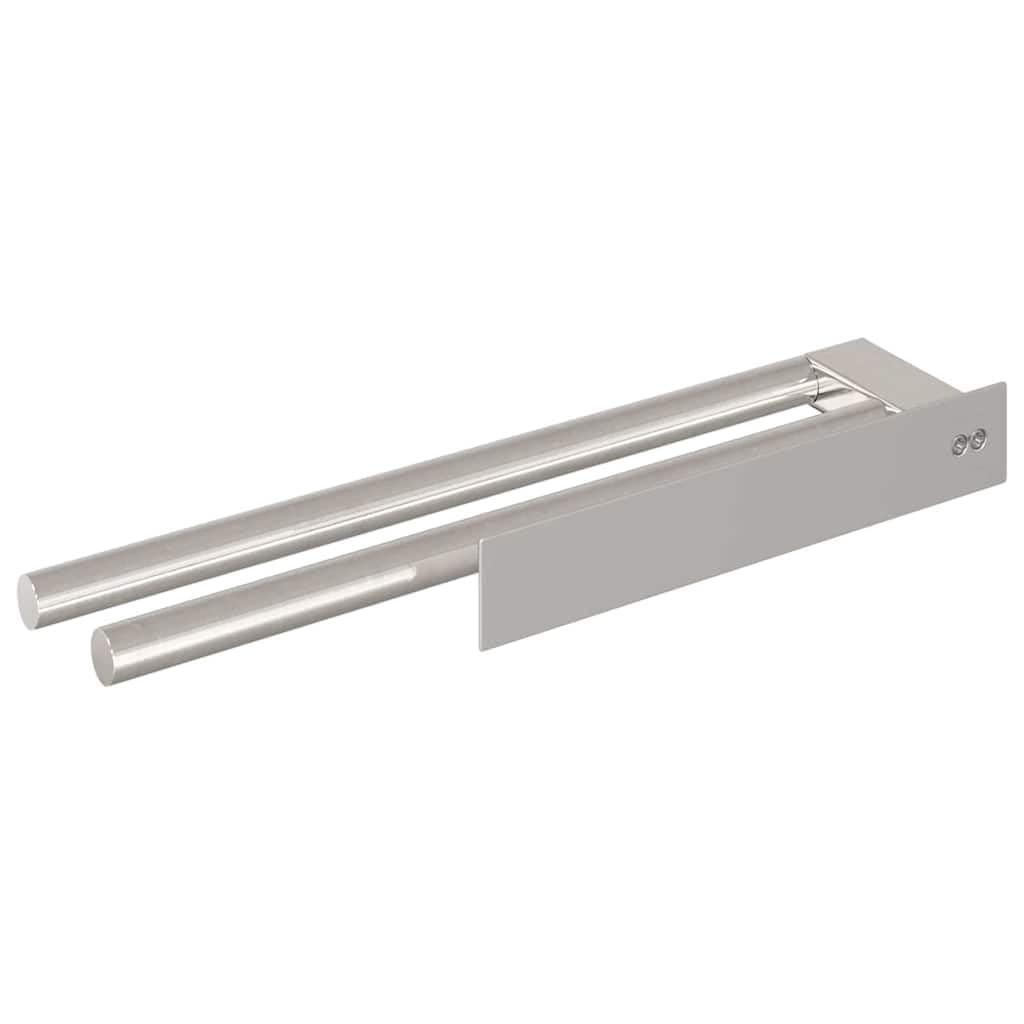 Toallero de acero inoxidable 40 x 9 x 4 cm cepillado montaje en pared inoxidable ahorra espacio para cuarto de baño WC cocina con almohadillas autoadhesivas y diseño giratorio