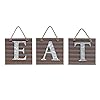 Eat sign kitchen signs wall decor kitchen decorations wall rustic hanging wall decor primitive country farmhouse home and kitchen decor galvanized metal 28 x 10 each tile 8 x 8  urban country home decor