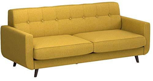Amazon Brand – Rivet Sloane Mid-Century Modern Sofa with Tufted Back, 79.9"W, Yellow