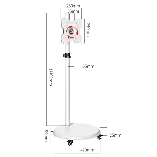Soporte móvil para TV con giro horizontal y vertical miniatura 2