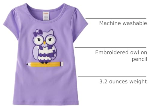 Image of Gymboree Girls' and Toddler Embroidered School T-Shirt