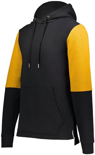 Holloway All-American Team Hoodie, Black/Gold Heather, Large