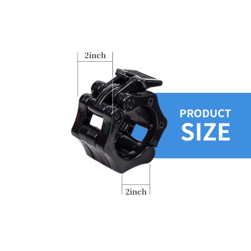 2 Pcs Barbell Collar 2 Inch Olympic Barbell Clamps Quick Release Lock Clips Dumbbell Buckle Weight Lifting Bar Clamp For Gym Fitness Exercise Body Building Workout Weightlifting Training (Black) #TOP6