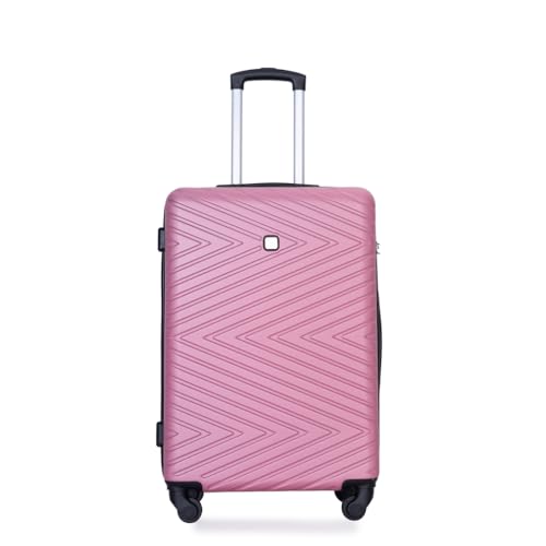 Lightweight 4-Piece Luggage Set for Stress-Free Travel, Durable ABS Material with 360 Spinner Wheels, Pink4