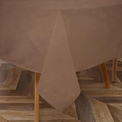 Majestic Giftware PVC Faux Leather Rectangle Tablecloths | (TCG50-54144) Bronze Brushed Texture Waterproof & Spill Proof Dining Table Cover | Decorative Washable Tablecloth for Home, Party (54X144)