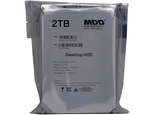 Image of MDD 2TB 64MB Cache 7200RPM SATA 6.0Gb /s 3.5inch Internal Desktop Hard Drive (MDD2000GSA6472)