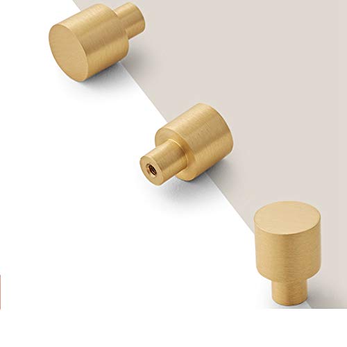 Boutons De Meuble En Laiton Brossé, Boutons De Tiroir De Commode En Or Pour Armoires Placards Salle Bain Et Cuisine Lot De 10 Ronde 85047498