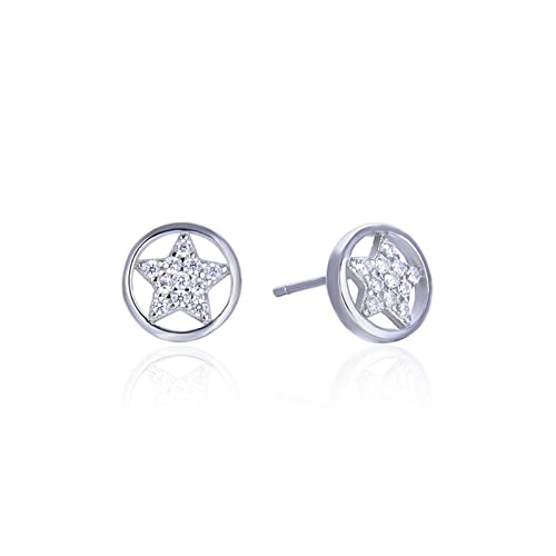 Boucles d'oreilles Pentagramme fermoir à vis argent 925 anti-perte femme