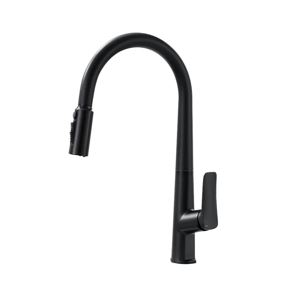 Mitigeur de cuisine extractible double sortie pour eau pure et design noir élégant