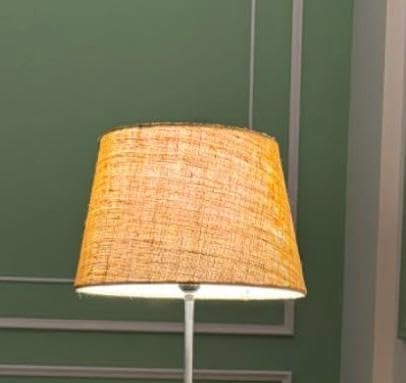 Image of Divine Trends Natural Jute Tapered Lamp Shade 12 inch Inches Bottom Diameter Compatible with E27 & E14 Holders (Pack of 1)