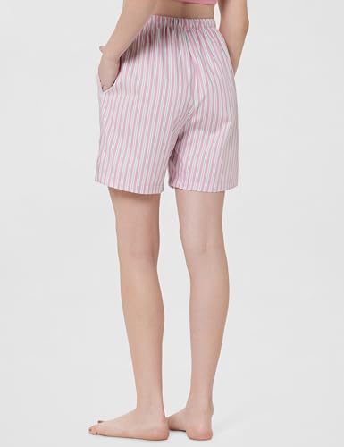 Image of Jockey RX15 Women's Super Combed Cotton Woven Relaxed Fit Checkered Shorts with Side Pockets (Prints May Vary)