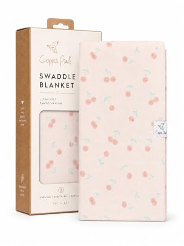 Image of Copper Pearl Swaddle Blankets for Newborns | Soft Stretchy Receiving Blankets for Boys and Girls | Large 46 x 46 Inch Baby Blankets | Lightweight and Breathable Swaddles | Cheery