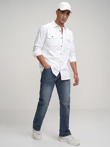 Image of Highlander Men's Straight Fit Jeans | Mid Rise | Stretchable Fabric | Designed for Comfort & Ease of Movement| Jeans for Man Pants