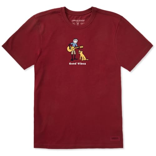 T-shirt Guitar Jake Life Is Good en coton à manches courtes pour homme