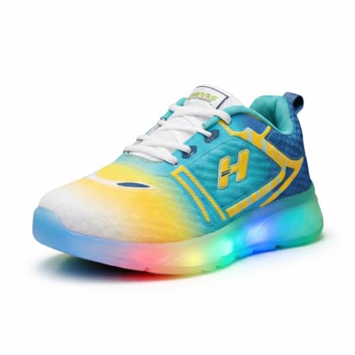 Image of HOOH Kids LED Light Shoes Breathable Sneakers with Soft Insole Multicolor Gradient Design
