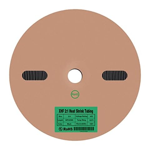 XHF 55 FT 3/4" Heat Shrink Tubing Roll 2:1,Electrical Industrial Shrink Tube for Wire Insulation,UL Listed and RoHS Compliant Black Cover