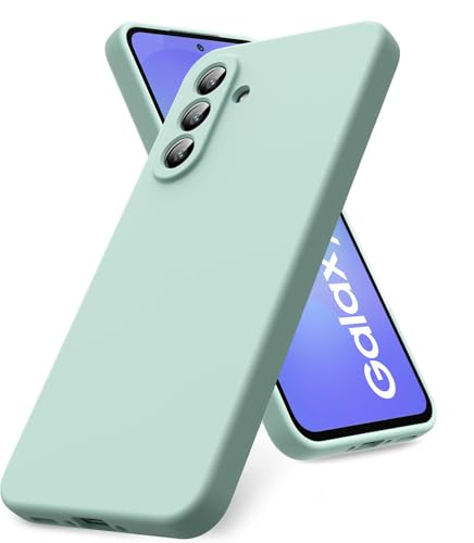 Image of DIZORO Microfiber Candy Case for Samsung A36 5G Smooth Touch Cushion Liquid Soft Silicone Gel Rubber Phone Cases Non-Slip Full Body Protective Shockproof Back Cover (Mint Green)