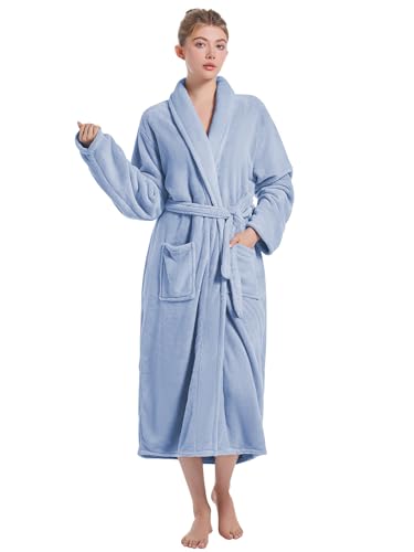 Image of Soft Robe For Women,Warm Plush Bath Robes Female,Spa Towel After Shower Lightweight Long Bathrobe
