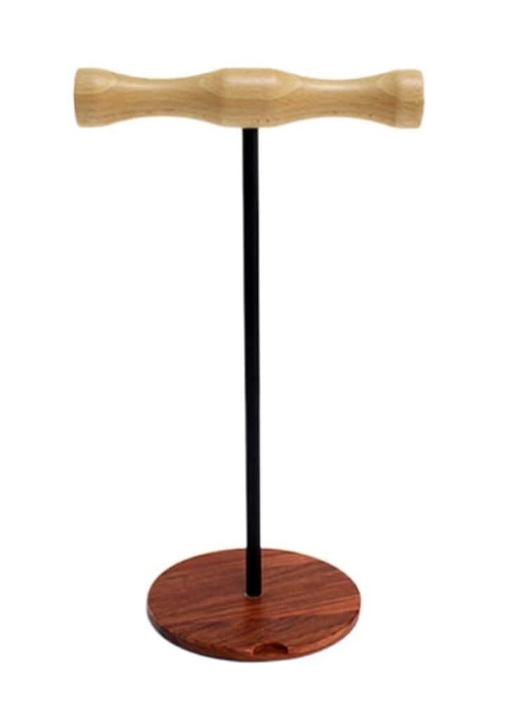 Soporte para portátil, Colgador for Auriculares, Soporte portátil de Madera y Metal for, Estante exhibición(Black)