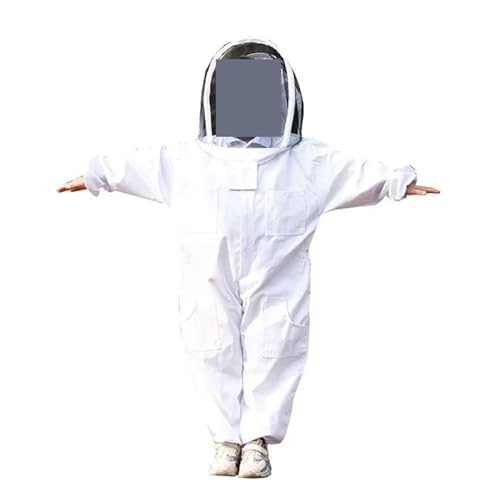 Biodling Barn Anti-bi kostym Andningsdräkt for barn Biodlingsövningar biodling Kläder Biodlingsverktyg Biodlarutrustning(Wit,Medium)