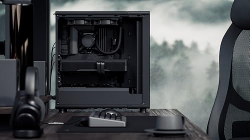 Image of Fractal Design North Momentum Black - Glass Side Panel - Genuine Blackened Oak Wood Front - High Airflow PC Gaming Case - Three Powerful 120mm Momentum Fans Included - ATX Support