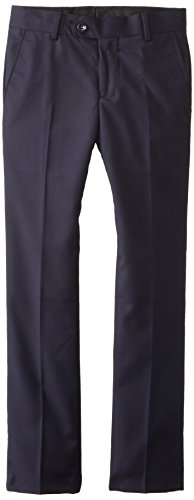 Isaac Mizrahi Boys' Big Black Label Little Slim Wool-Blend Dress Pant, Navy, 10 #TOP20