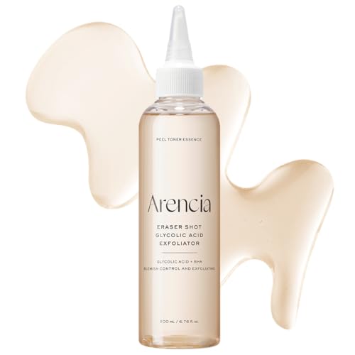 Arencia Erasor Shot Glycolic Acid 10% + BHA Exfoliating Toner, AHA Liquid Exfoliant for Skin Texture & Pore Care, Hydrating & Smoothing Formula, 200ml / 6.76 fl oz