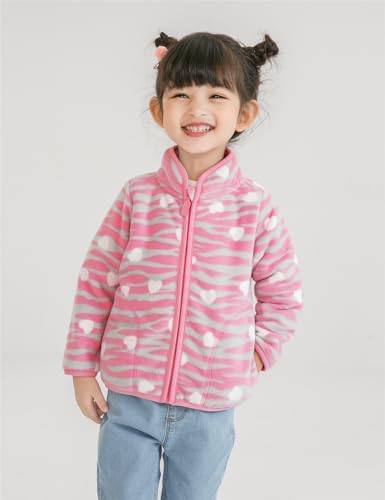 Image of Kids Printed Fleece Jacket Sherpa Lined Lightweight Zip