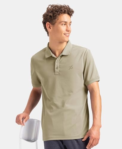 Image of Jockey AM38 Men's Microfiber Fabric Solid Half Sleeve Polo T-Shirt with StayDry & StayFresh Technology