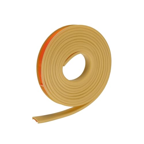 Image of uxcell U Shape Furniture Edge Banding, 3 Meters Self Adhesive Flexible Edging Trim, 5x16mm TPE Edge Guards for Cabinets Furniture Repair Restoration, Beige