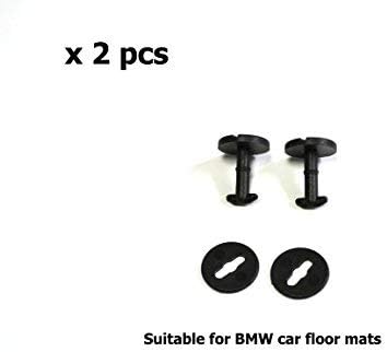 Carmats Fixation Clips 2 pcs Set fit BMW Old Models Floor Mat Fasteners with T-Anchor Lock Holders Fitting Clips Twist Lock for Rubber Carpeted Carmats