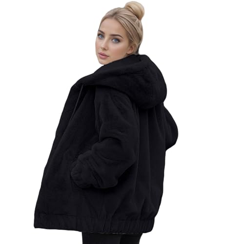 Generico Pail Donna Felpa Lunga Donna Giacca Montagna Cardigan Lungo Da In Pile Con Aperto Sul Davanti Cappotto Invernale Caldo Felpa Pile Con Zip Giacca Da Sci Black Xxxl