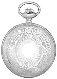 212 Main Stainless Steel Hunter Case Mechanical Pocket Watch, White