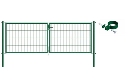 Alberts 633035 Einstab-Gittermatten-Doppeltorset | zinkphosphatiert grün | 2988 x 1250 mm