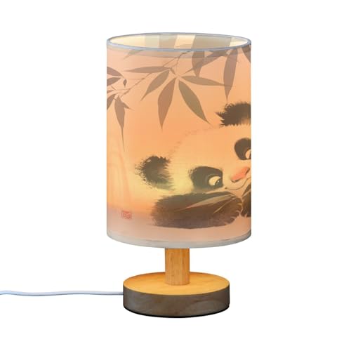 Lámpara de mesa de noche panda con puerto USB miniatura 1
