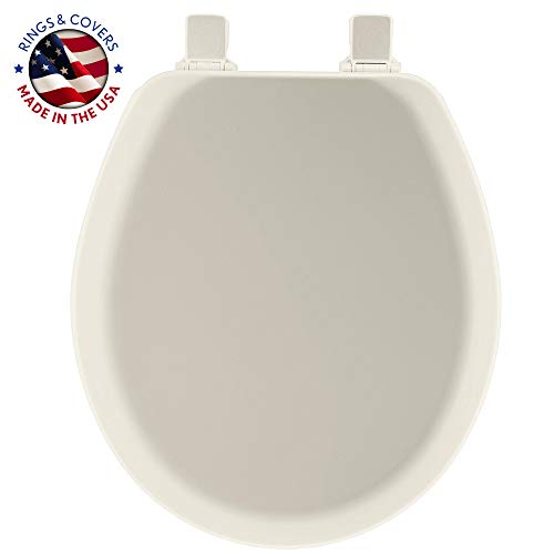 Mayfair 41Ec 346 Cameron Toilet Seat Will Never Loosen And Easily Remove, Round, Durable Enameled Wood, Biscuit/Linen #TOP1