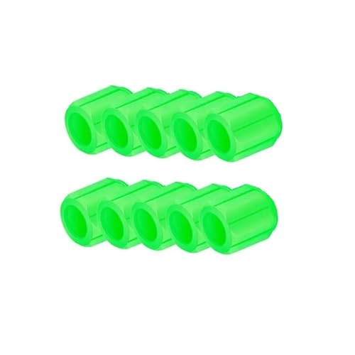 10/20PCS Tapas de Válvula Luminosas Fluorescentes Rojas para Auto, Motocicleta, Bicicleta, Decoración de Rueda con Brillo Nocturno (Color: Verde 10 piezas)