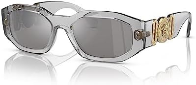 Versace Man Sunglasses Black Frame, Dark Grey Lenses, 53MM