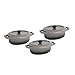 Price comparison product image axentia Terra Cotta Casserole Pots in Grey - Mini Casserole Dish with Lids - Microwave Safe Casserole Pot with Handles - Mini Dutch Oven Set of 3