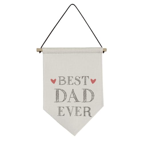 Drapeau en toile de qualité avec inscription Best Dad Ever