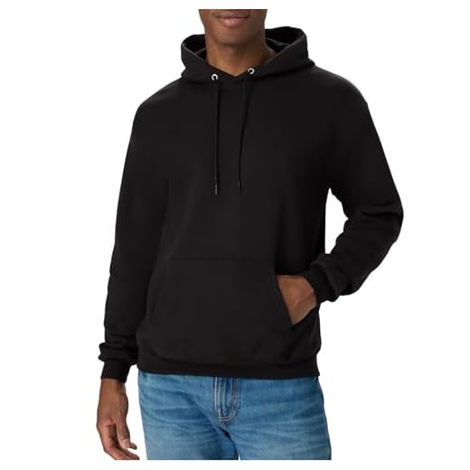 Hanes Men's Pullover EcoSmart Hooded Sweatshirt, Black, XX-Large