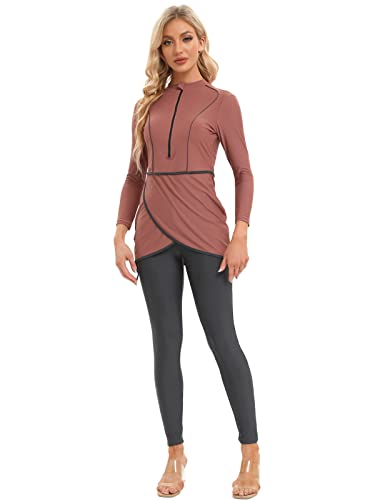 seafanny Women Muslim Swimwear Long Sleeve Modest Swimsuit with Front Zipper4