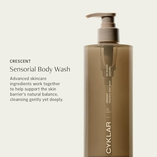 CYKLAR Sensorial Body Wash. Crescent Fragrance Hydrating Cleanser with Moisture Locking Multi-Oil Complex, Sodium PCA and Glycerin. Nourishing Shower Gel for Women and Men, 16.5 Fl Oz Luxury Bodywash