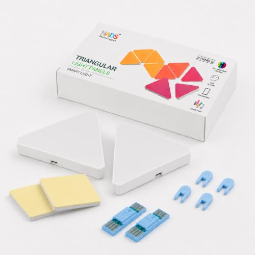 Image of Triangular Wall Light Panels - (ADD ON Pack - 2 Panels) ADD On Panels Only - No Adapter and App Controller, Compatible with Starter Kit