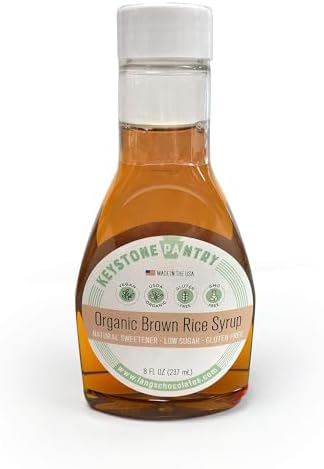 Keystone Pantry Organic Brown Rice Syrup 8 fl oz Bottle (11.75oz by weight) Kosher-Parve Perfect Replacement for HFCS