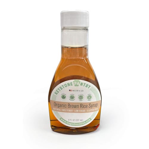 Keystone Pantry Organic Brown Rice Syrup 8 fl oz Bottle (11.75oz by weight) Kosher-Parve Perfect Replacement for HFCS