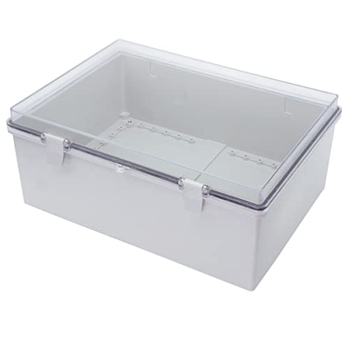 Super Cheap 🛒 Zulkit Junction Box ABS Plastic Dustproof Waterproof IP65 Electrical Boxes Hinged Shell Outdoor Universal Project Enclosure Grey Clear Transparent Cover 15.4x11.4X 6.3inch (390x290x160 mm)